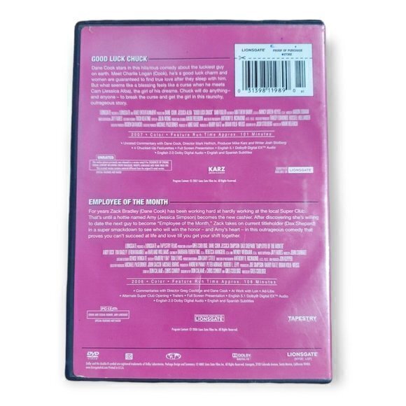 Valentine's Day 2 Pack DVD [Good‎ Luck Chuck, Employee of the Month] Good - Picture 2 of 3